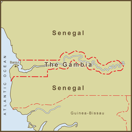 Gambia's Border as Defined by the Gambia River